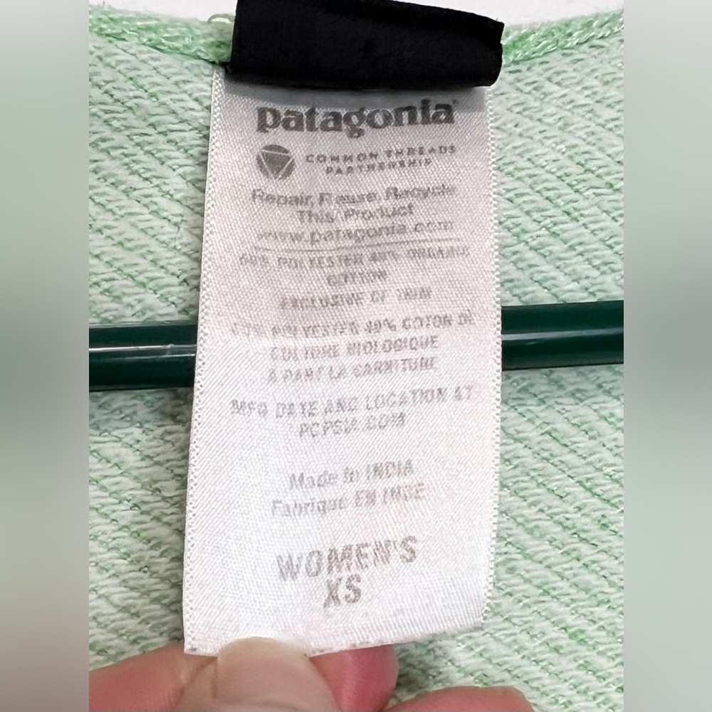 Patagonia Cloud Stack Hoody in Nettle Green Cozy Organic Cotton Hoodie Jacket - Picture 12 of 12